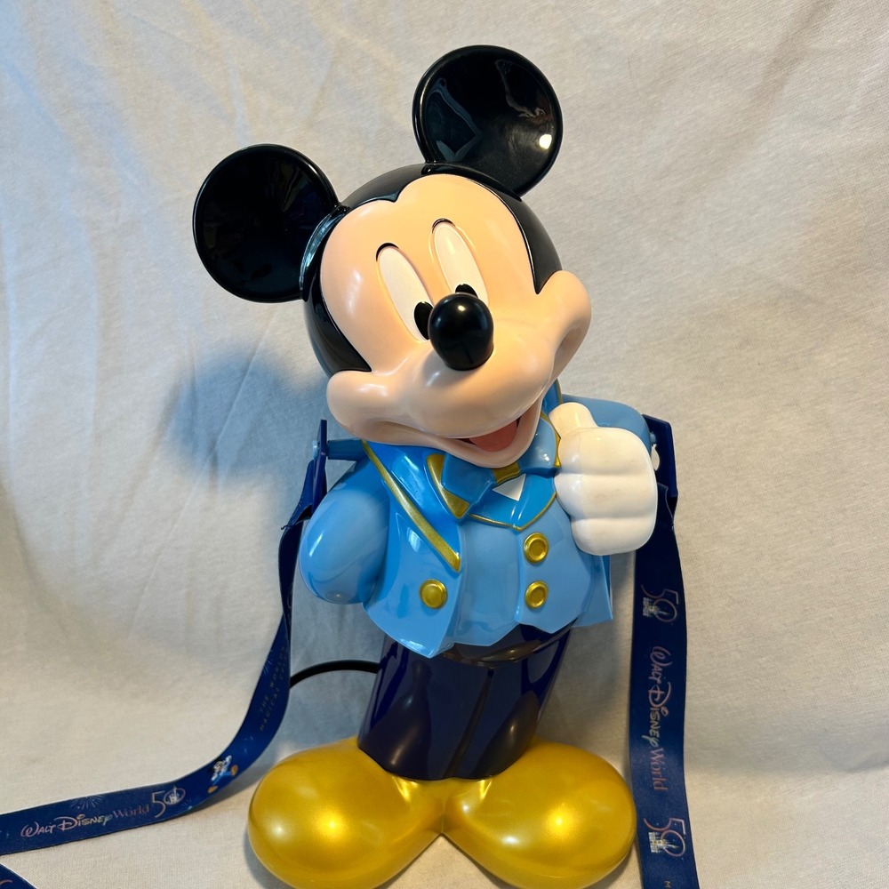 Disney Parks Walt Disney World 50th Anniversary Mickey Mouse Popcorn Bucket Blue